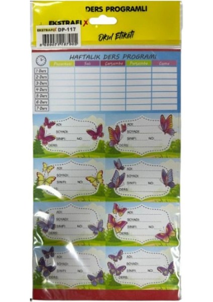 Ekstrafix (DP-117) Ders Programlı Okul Etiketi Q