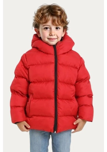 Erkek Çocuk Polarlı Kapüşonlu Su Geçirmez Rüzgara Dayanıklı Cepli Şişme Kışlık Mont fiyatları
