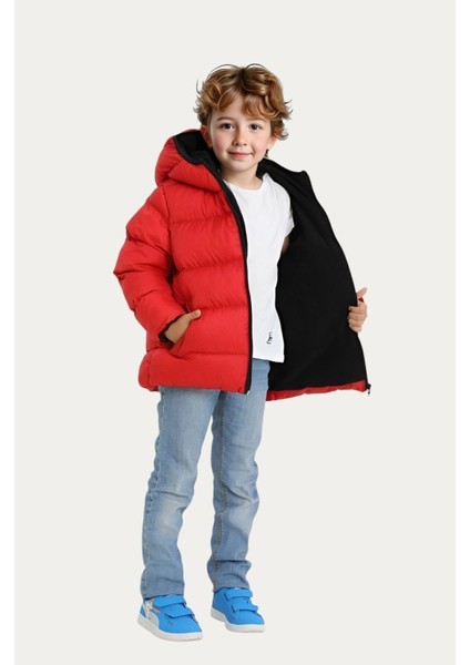 Erkek Çocuk Polarlı Kapüşonlu Su Geçirmez Rüzgara Dayanıklı Cepli Şişme Kışlık Mont indirimleri