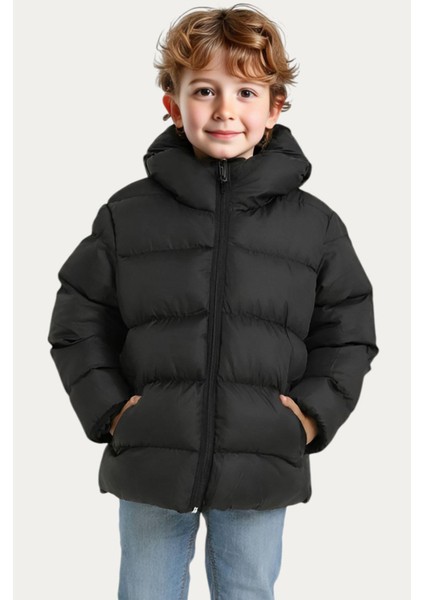Erkek Çocuk Polarlı Kapüşonlu Su Geçirmez Rüzgara Dayanıklı Cepli Şişme Kışlık Mont fiyatları