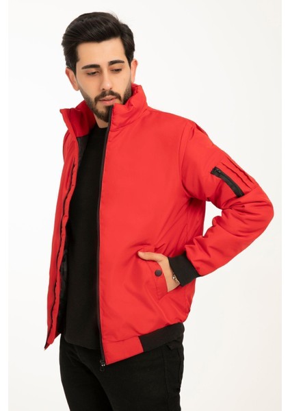 Erkek Astarlı Dik Yaka Mevsimlik Cepli Su ve Rüzgar Geçirmez Mont fırsatları