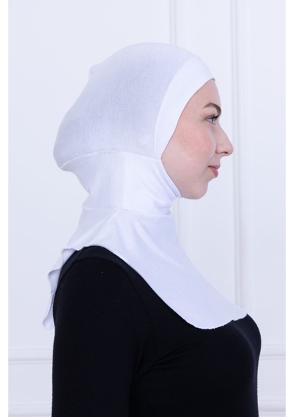 Ninja Bone Boyunluklu Likralı Sporcu Bonesi Kadın Pratik Tesettür Hijab Başörtü Beyaz fırsatları