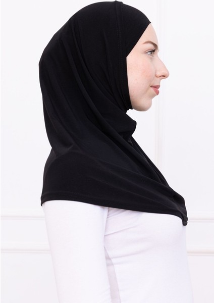 2 Parçalı Pratik Namaz Örtüsü Sandy Hijab - Kadın Tesettür Hazır Türban Siyah modelleri