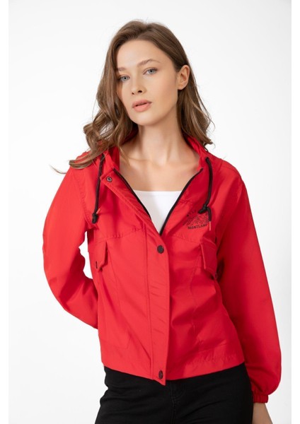 Spor Kadın Su Yeşili Su Geçirmez ve Rüzgara Dayanıklı Kapüşonlu Cepli Çıt Çıtlı Mevsimlik Yağmurluk fiyatları