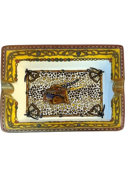 Motifli El Işleme Porselen Küllük – Şık ve Özel Tasarım - Lüks Dekoratif Koleksiyon Ürünü