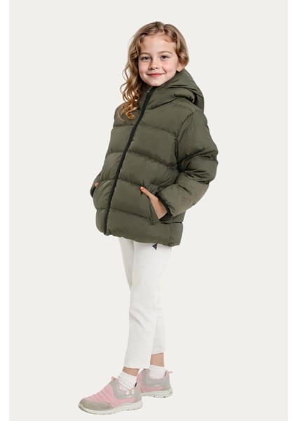 Kız Çocuk Polarlı Kapüşonlu Su Geçirmez Rüzgara Dayanıklı Cepli Şişme Kışlık Mont indirimleri