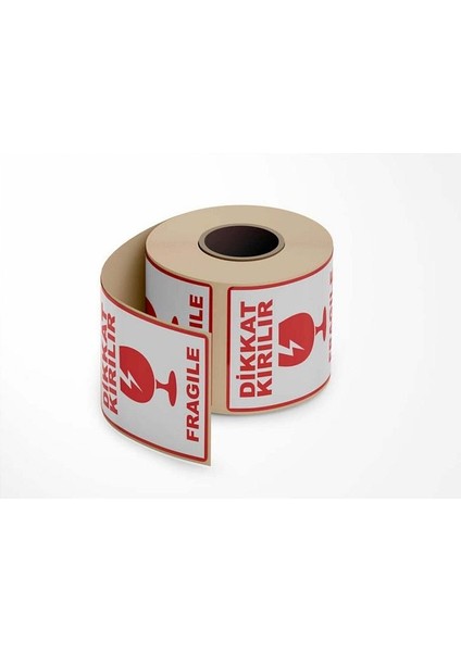 Dikkat Kırılır - Fragile Yapışkanlı Etiket 10 cm x 15 cm - 100 Adet fiyatları