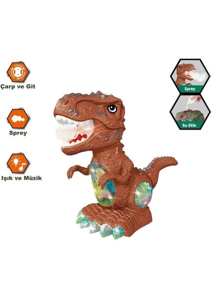 Dinozor Hareketli,müzikli ve Işıklı , Duman-Alev Atan Dinozor Turuncu Veya Yeşil fiyatları