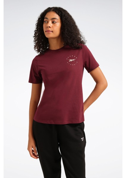 Q3 Id Tee Bordo Kadın Kısa Kol T-Shirt