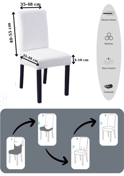 Pitikare Sandalye Kılıfı - Lastikli,yıkanabilir Sandalye Örtüsü