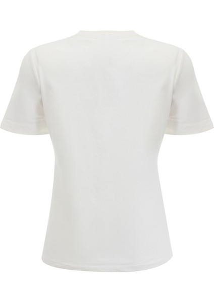 Q3 Id Tee Ekru Kadın Kısa Kol T-Shirt fırsatları