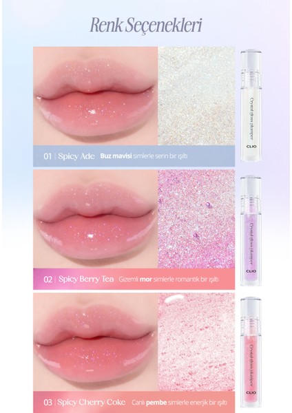 Yoğun Simli Dolgunlaştırıcı Dudak Parlatıcısı CLIO Crystal Gloss Plumper (03 Spicy Cherry Coke) indirimleri