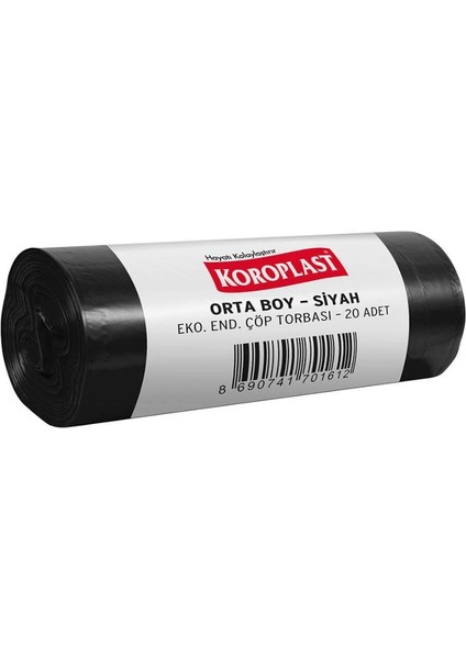 Eko Çöp Torbası, Siyah, Orta Boy, 55X60 Cm, 20'li Paket fiyatları