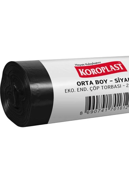 Eko Çöp Torbası, Siyah, Orta Boy, 55X60 Cm, 20'li Paket modelleri