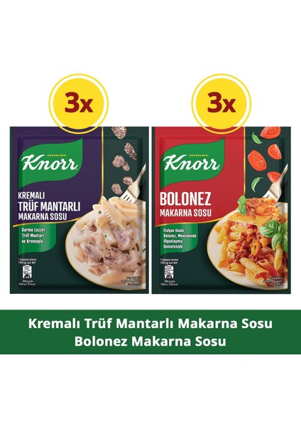 Trüf Mantarlı Makarna Sosu 52 gr X3 + Bolonez Makarna Sosu 45G X3