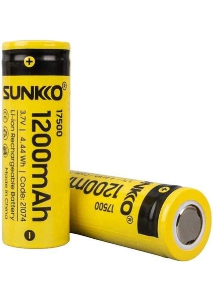 Sunkko 3.7 Volt 1200 Mah 17500 Şarj Edilebilir Pil (Tekli)