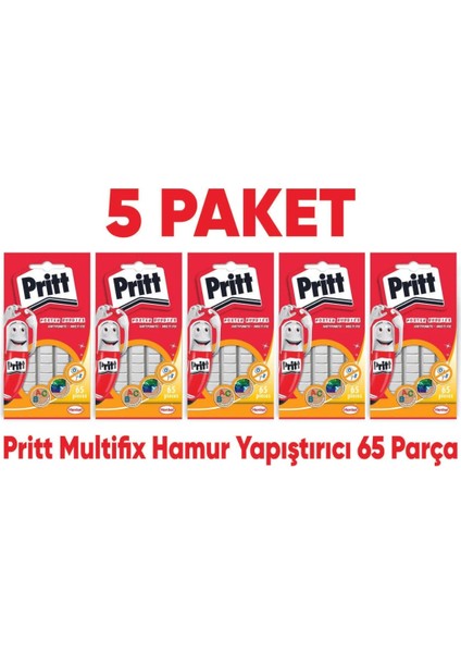 Pritt 5 Paket Multifix Hamur Yapıştırıcı 65 Parça Patafix Hamur Yapıştırıcı
