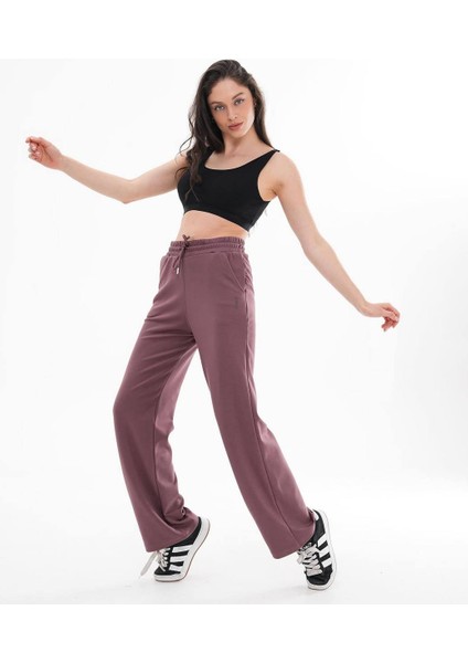 Yüksek Bel Düz Paça Kadın Eşofman Altı