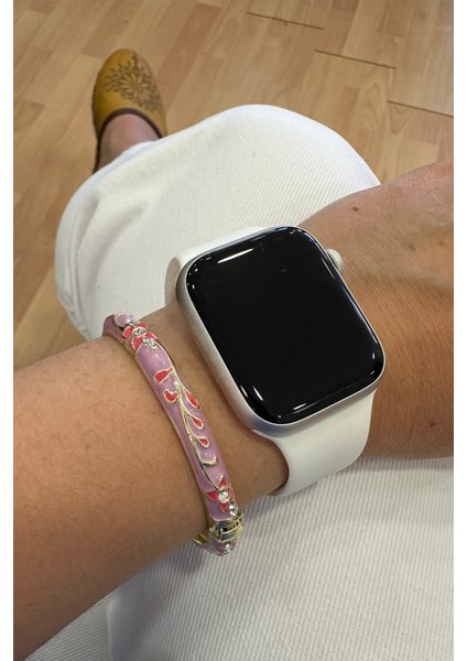 Özel Seri Renkli Mineli Çiçek Desen Taşlı Kelepçe Bileklik (Çapı:6cm) modelleri