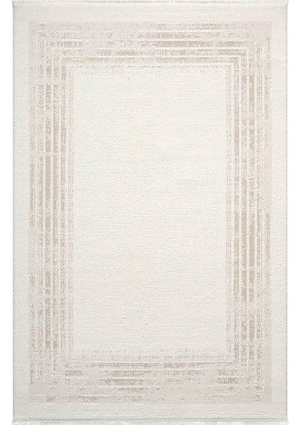 Armony AR008A Beyaz Halı Modern Desenli Çerçeveli Akrilik Tozu Az Salon Halısı Yatak Odası Koridor modelleri