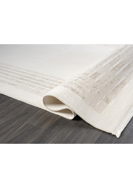 Armony AR008A Beyaz Halı Modern Desenli Çerçeveli Akrilik Tozu Az Salon Halısı Yatak Odası Koridor fırsatları