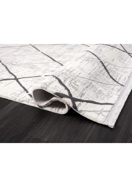 Vista VS006G Krem Halı Modern Desen Antialerjik Pamuk Taban Yıkanabilir Salon Halısı Yatak Odası fırsatları