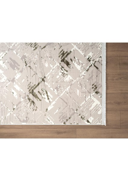 Armada AD004Y Gri Halı Yeşil Geometrik Detaylı Akrilik Tozu Az Salon Halısı Yatak Odası Karidor indirimleri