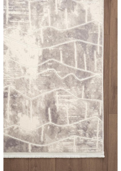 Scala SC016 G Beyaz Halı Gri Detaylı Tozu Az Akrilik Salon Yatak Odası Mutfak Koridor Halısı fırsatları