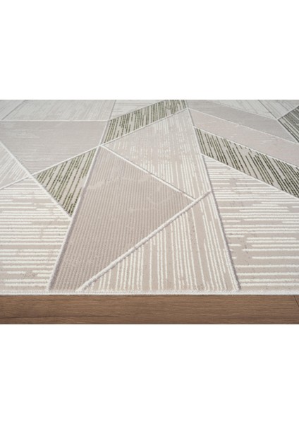 Armada AD003Y Gri Halı Yeşil Geometrik Detaylı Akrilik Tozu Az Salon Halısı Yatak Odası Karidor fırsatları