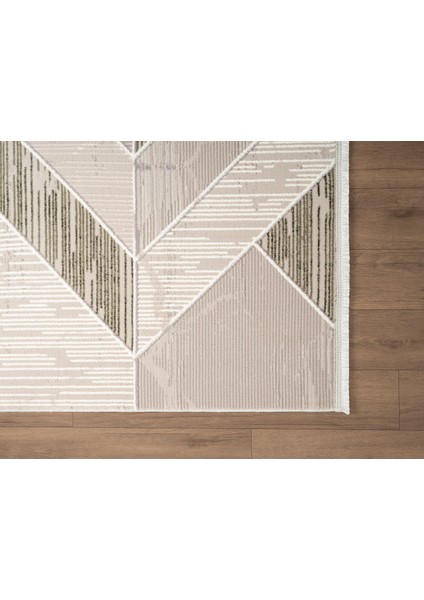 Armada AD003Y Gri Halı Yeşil Geometrik Detaylı Akrilik Tozu Az Salon Halısı Yatak Odası Karidor indirimleri