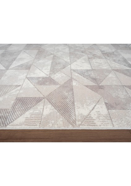 Porto PP004G Gri Geometrik Desenli Akrilik Halı Yumuşak Dokulu Tozu Az Yatak Odası Mutfak Koridor fırsatları