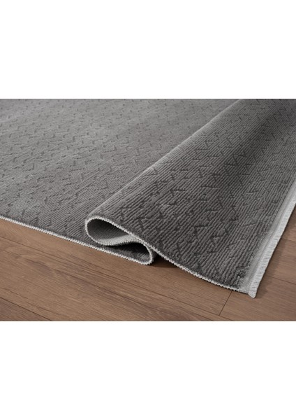 Feel FL010G Antarit Gri Halı Modern Desenli Akrilik Tozu Az Salon Halısı Yatak Odası Koridor Halısı