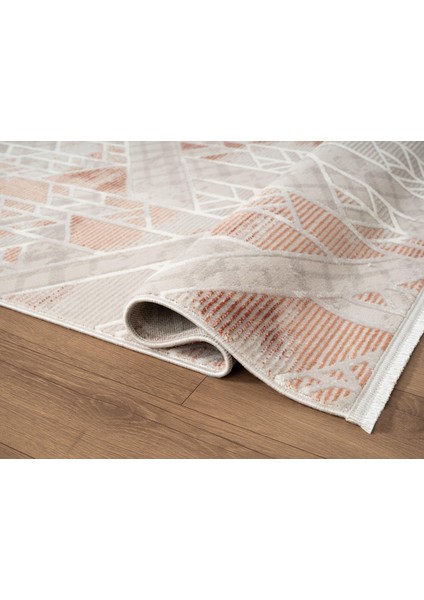 Armada AD005T Gri Halı Pudra Geometrik Detaylı Akrilik Tozu Az Salon Halısı Yatak Odası Karidor modelleri