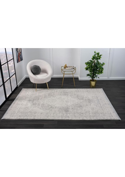 Vista VS002A Beyaz Halı Klasik Desen Antialerjik Pamuk Taban Yıkanabilir Salon Halısı Yatak Odası fırsatları