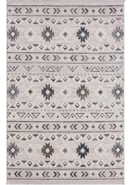 Loya LY001G Gri Halı Etnik Desen Antialerjik Tozu Yok Pamuk Taban Salon Halısı Yatak Odası Koridor modelleri