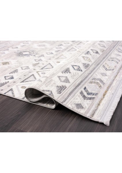 Loya LY001G Gri Halı Etnik Desen Antialerjik Tozu Yok Pamuk Taban Salon Halısı Yatak Odası Koridor fırsatları