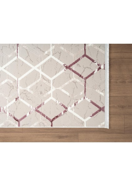 Armada AD001L Gri Halı Lila Geometrik Detaylı Akrilik Tozu Az Salon Halısı Yatak Odası Karidor indirimleri