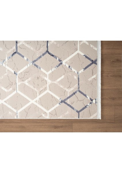 Armada AD001M Gri Halı Mavi Geometrik Detaylı Akrilik Tozu Az Salon Halısı Yatak Odası Karidor indirimleri