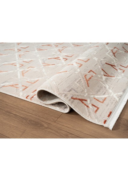 Armada AD006T Gri Halı Pudra Geometrik Detaylı Akrilik Tozu Az Salon Halısı Yatak Odası Karidor modelleri