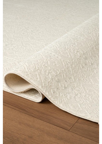 Quatro QU017A Beyaz Halı Modern Desen Pamuk Taban Salon Halısı Yatak Odası Mutfak Koridor modelleri