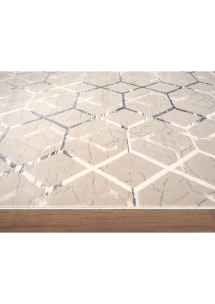 Armada AD001M Gri Halı Mavi Geometrik Detaylı Akrilik Tozu Az Salon Halısı Yatak Odası Karidor fırsatları