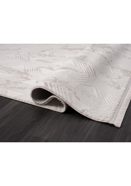 Scala SC012A Beyaz Halı Modern Desenli Tozu Az Akrilik Salon Halısı Yatak Odası Mutfak Koridor fırsatları