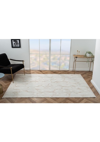 Scala SC012A Beyaz Halı Modern Desenli Tozu Az Akrilik Salon Halısı Yatak Odası Mutfak Koridor indirimleri