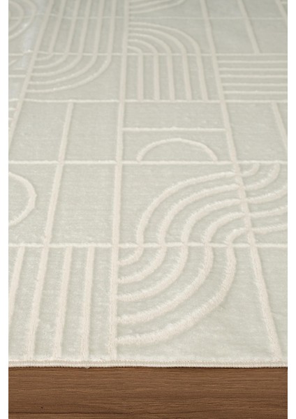 Quatro QU016A Beyaz Halı Modern Desen Pamuk Taban Salon Halısı Yatak Odası Mutfak Koridor indirimleri