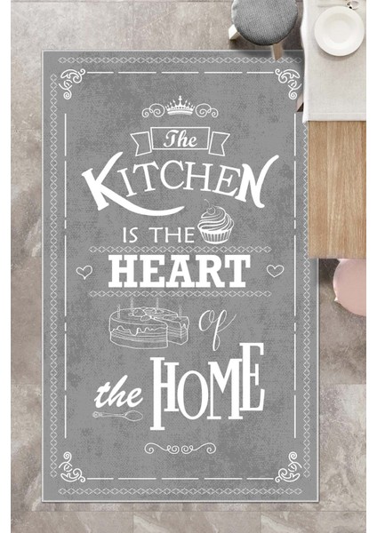 Dijital Baskılı Yıkanabilir Kaymaz Taban Mutfak Halısı