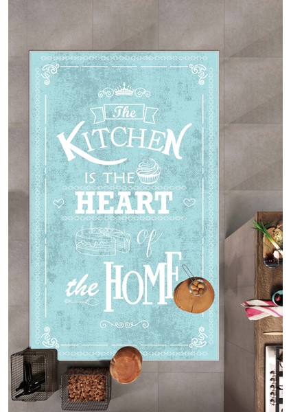 Dijital Baskılı Yıkanabilir Kaymaz Taban Mutfak Halısı