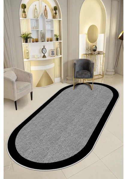 Makinede Yıkanabilir Kaymaz Taban Leke Tutmaz Oval Salon Halısı Mutfak Halısı ve Yolluk
