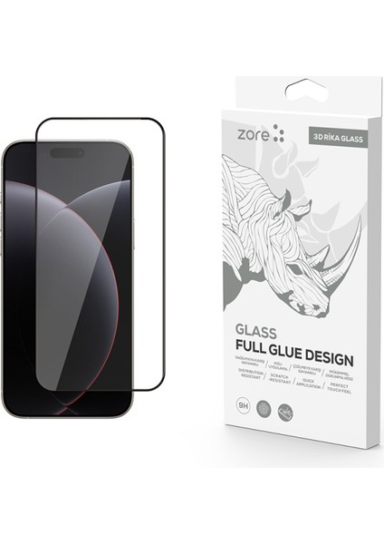 Apple iPhone 17 Pro Max Zore Rika Premium Temperli Cam Ekran Koruyucu