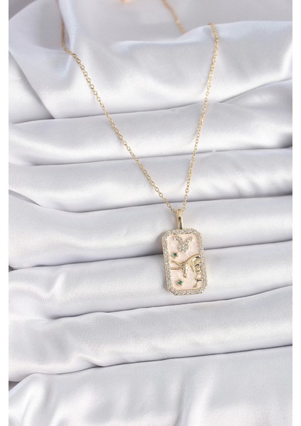 Bfs 316L Çelik Gold Renk Zincir Boğa Burcu Zirkon Taşlı Kadın Kolye fiyatları