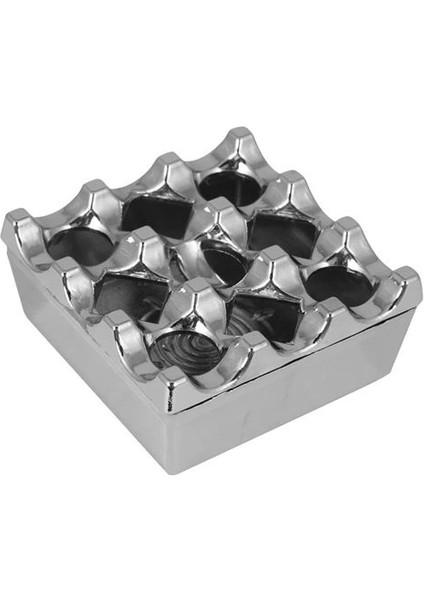 Kapaklı Paslanmaz Kare Küllük - Kapaklı Metal Kül Tablası - Kafe Küllüğü Restoran Küllüğü Masaüstü Küllük